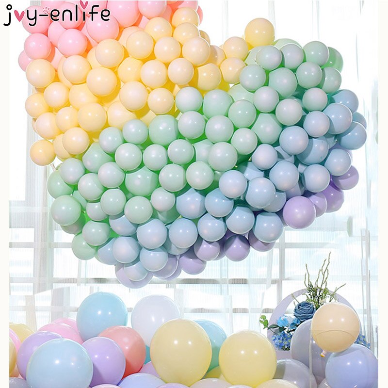 100pcs Macaron Candy Pastel Latex Balloons Rainbow Unicorn Birthday Party Air Balloon for Wedding Baby Shower Party Decoration