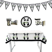 Load image into Gallery viewer, Skhek 1Set Cute Panda Series Disposable Tableware Cartoon Animal Plates Cups Napkin Baby Shower Birthday Party Decoration Supplies