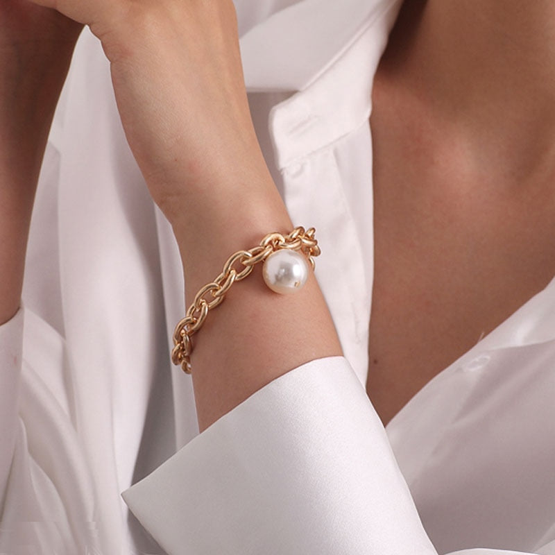 Skhek New Bohemian Gold Pearl Bead Bracelet Chains Multilayer Bracelet for Girls Punk Jewelry 2023 trend Lady charms Women‘s Bracelett