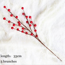 Load image into Gallery viewer, 1pack Christmas Decoration Red Berry Flowers Artificial Stamen Buds Multi Types For  Christmas Wreath Family Party Fake Flower