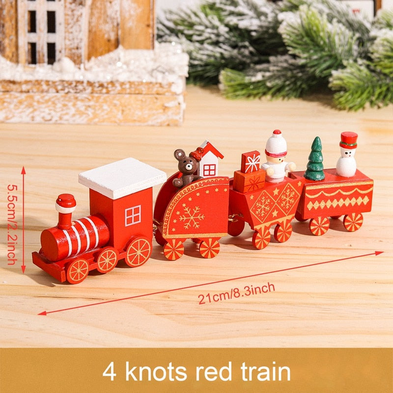 Christmas Gift Merry Christmas Wooden Train Ornament Christmas Decoration For Home Santa Claus Gift Natal Navidad Noel 2022 New Year Xmas Decor