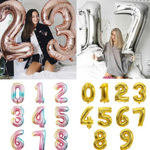 Load image into Gallery viewer, Skhek  Big Size Gold Sliver Rose Gold Number Balloon Birthday Wedding  Party Decorations Foil Balloons Kid Boy Toy Baby Shower