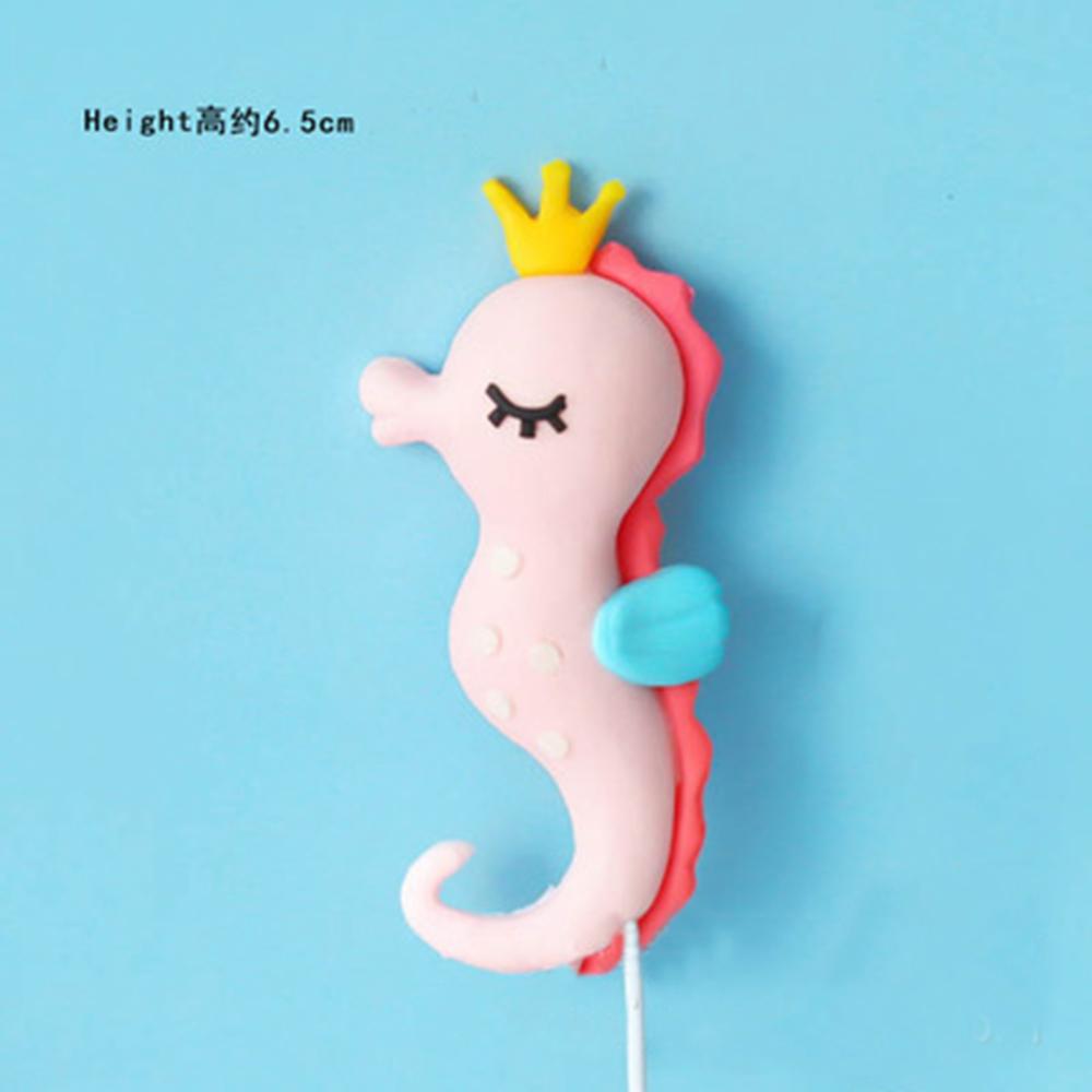 Cute Sea Animals Cake Topper Octopus Seahorse Cake Decor Mermaid Party Decor 1st Birthday Decorations Baby Shower Girl Favors