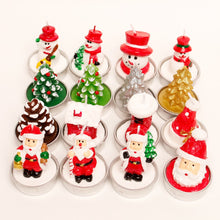Load image into Gallery viewer, 3PCS Santa Claus Christmas Candle Ornaments Romantic Snowmen Xmas Tree Candlelight Christmas Party Dinner Atmosphere Decoration