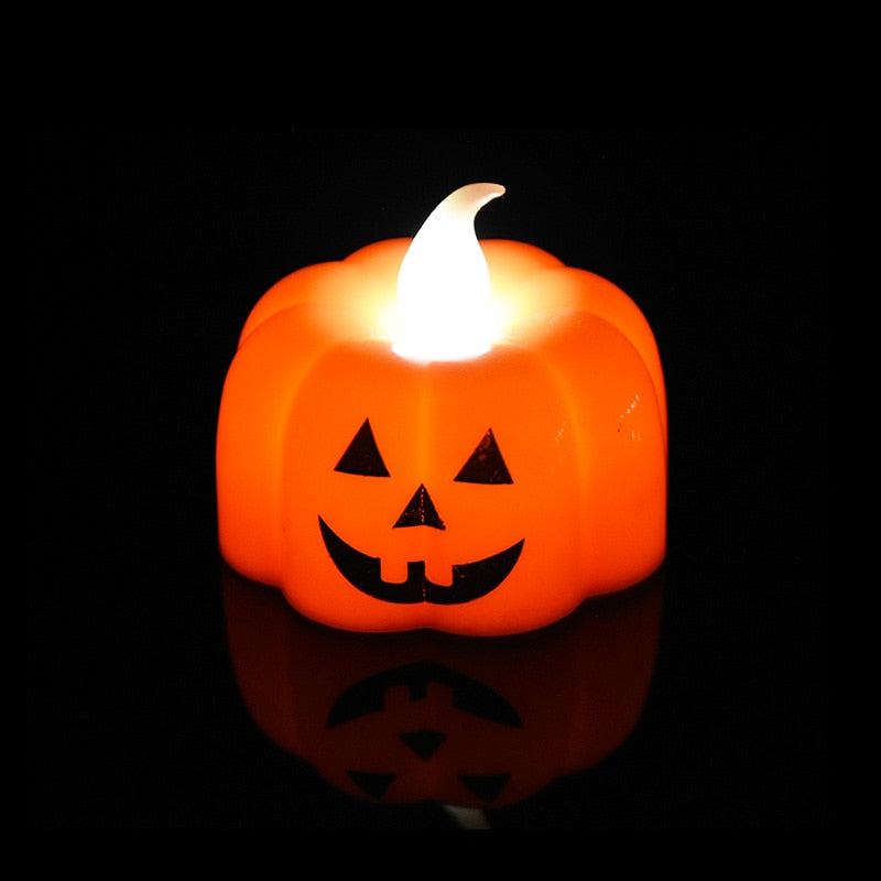 SKHEK Halloween 1/2/3Pcs Pumpkin Candle Light Halloween Party Supplies LED Lights Lantern Lamp Ornaments Props Halloween Decorations For Home