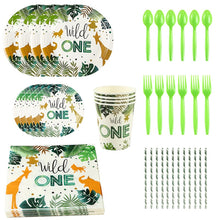Load image into Gallery viewer, New! Wild One Birthday Party Balloons Jungle Safari Party Forest Decoration Kids First 1st Birthday Safari Jungle Party Supplies
