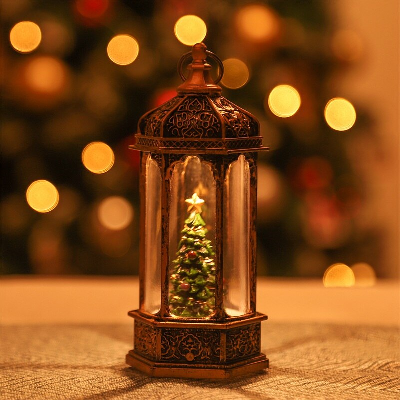 Christmas Gift Christmas Hexagonal Wind Lamp Merry Christmas Decorations for Home Xmas Light Ornament Gifts 2021 Navidad Natal New Year 2022