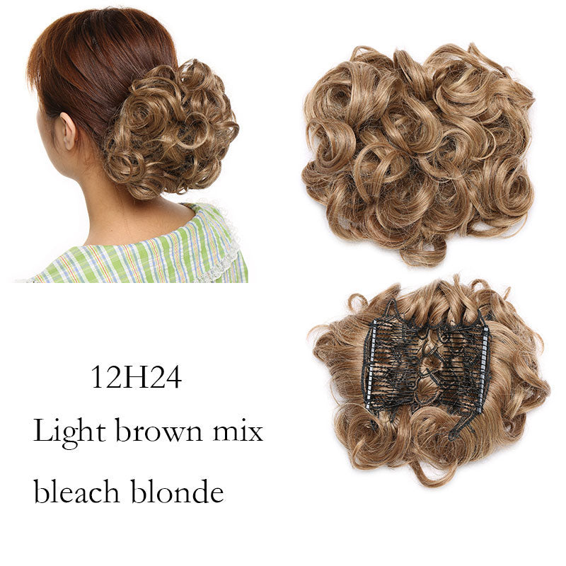 Synthetic LARGE Comb Clip In Curly Hair Extension Chignon Hair Pieces Women Updo Cover Hairpiece Extension Hair Bun Wig