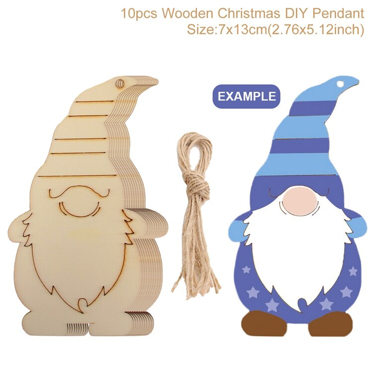 Christmas Gift Faceless Doll Wooden Pendent Merry Christmas Decoration For Home 2021 Navidad Noel Christmas Tree Decor Gifts New Year 2022