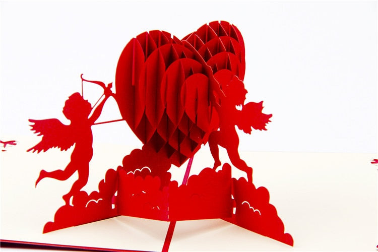 3D Pop UP Love Card for Wife and Girlfriend Gift for Valentine's Day Anniversary Wedding Invitation Greeting Thank You Cards
