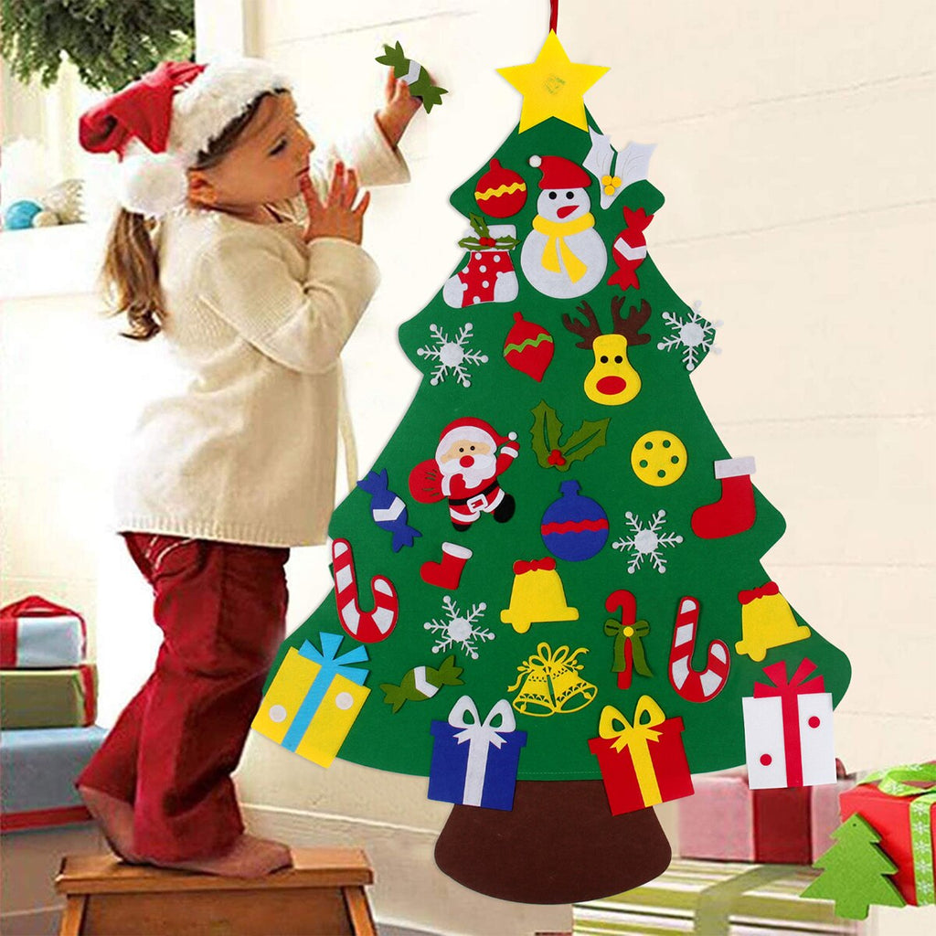 Christmas Gift DIY Felt Christmas Tree Merry Christmas Decoration for Home Navidad 2021 New Year Gifts Cristmas Ornaments Santa Claus Xmas Tree