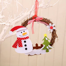 Load image into Gallery viewer, Christmas Gift Christmas Decoration Wreath Rattan Santa Claus Bear Snowman Round Pendant Door Hanging Home Decor New Year Christmas Ornaments