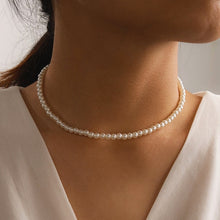 Load image into Gallery viewer, Skhek Elegant Big White Imitation Pearl Beads Choker Clavicle Chain Necklace For Women Wedding Jewelry Collar 2022 New