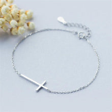 Load image into Gallery viewer, Christmas Gift New Simple Fashion Female Glossy Cross 925 Sterling Silver Jewelry Personality Popular Exquisite Bracelets SL001