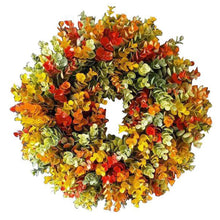 Load image into Gallery viewer, Christmas Gift 35cm Fall Artificial Eucalyptus Wreath Farmhouse Front Door Decoration Hanging Wreath For Thanksgiving Autumn Harvest Ornament