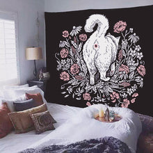 Load image into Gallery viewer, Cat Witchcraft Tapestry Wall Hanging Tapestries Mysterious Divination Baphomet Occult Home Wall Black Cool Decor Cat Coven
