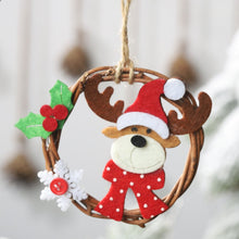 Load image into Gallery viewer, Christmas Decorations Non-woven Rattan Ring Pendant Home Decoration Door and Window Pendant Santa Snowman Garland Cheap