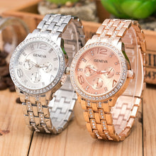 Load image into Gallery viewer, Christmas Gift Luxury Women Quartz Wristwatch Rose Gold Diamonds Analog Quartz Watches Fashion No Scale Wristwatch Analog Clock Zegarek Damski