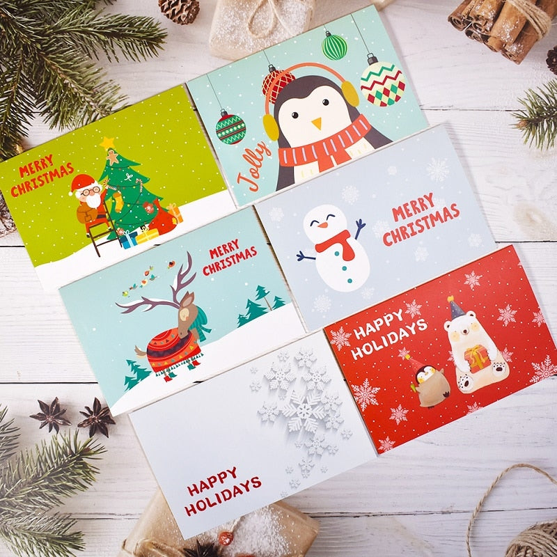 Merry Christmas Cards Christmas Tree Winter Gift Pop-Up Cards Christmas Decoration  Stickers Laser Cut New Year Greeting Cards