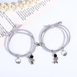 Skhek 2023 Romantic 2pcs/pair Magnet Couple Bracelet For Lovers Cute Cartoon Matching Partner Braslet Friendship Jewelry Birthday Gift