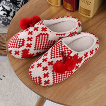 Load image into Gallery viewer, Indoor Non-slip Linen Fur Ball Slippers Home Lovers Wooden Floor Soft Bottom Cotton Mop Warm Autumn and Winter Floor Shoes
