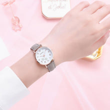 Load image into Gallery viewer, Christmas Gift Fashion Luminous Watch Women Casual Star Pattern Leather Ladies Watch Set Simple Small Dial Quartz Clock Dress Pink Wristwatches