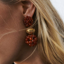 Load image into Gallery viewer, Skhek New Bohemian Baroque Beaded Spherical Metal Asymmetrical Drop Earrings Hand-Woven Earrings For Women Retro Jewelry 2022