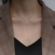 Load image into Gallery viewer, New Arrived 925 Sterling Silver Zircon Rhinestone Strip Shape Pendant Necklaces Women Hot Jewelry Accessories Gift