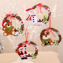 Load image into Gallery viewer, Christmas Gift Christmas Decoration Wreath Rattan Santa Claus Bear Snowman Round Pendant Door Hanging Home Decor New Year Christmas Ornaments