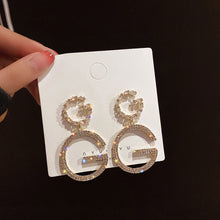 Load image into Gallery viewer, Skhek  2022 New Fashion Korean Oversized White Pearl Drop Earrings For Women Bohemian Golden Round Zircon Wedding Earrings Jewelry Gift