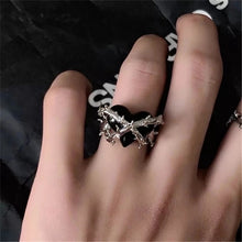 Load image into Gallery viewer, SKHEK 2022 New Kpop Retro Punk Gothic Silver Color Irregular Geometry Heart Metal Ring For Women Men Girls Party Grunge Y2k Jewelry