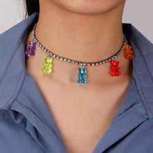 Load image into Gallery viewer, Colorful Gummy Bear Necklace for Women Christmas Gift Cute Cartoon Clavicle Crystal Chain Jewelry Children Birthday Party Collar