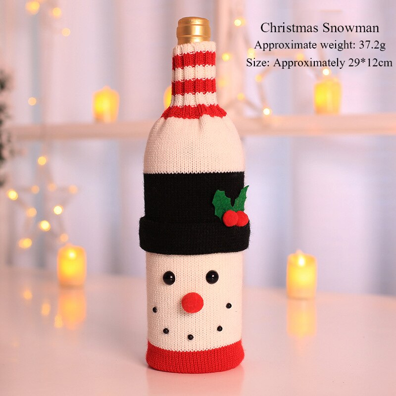 Christmas Wine Bottle Set Santa Claus Snowman Faceless Doll Wine Bottle Cover Xmas Tree Merry Christmas Decoration 2021 Navidad