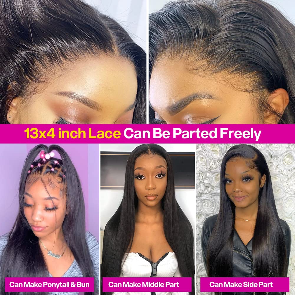 Skhek  HD Lace Human Hair Wigs For Women Bone Straight Brazilian Frontal Wigs Remy Hair Transparent Full Lace Front Wig 180%