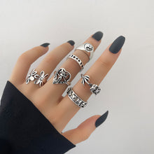 Load image into Gallery viewer, Skhek  5-6 PCs Gothic Silver Color Ring Set For Women Men Aesthetic 2022 Costume Punk Anillos Jewelry Chunky Vintage Gadgets