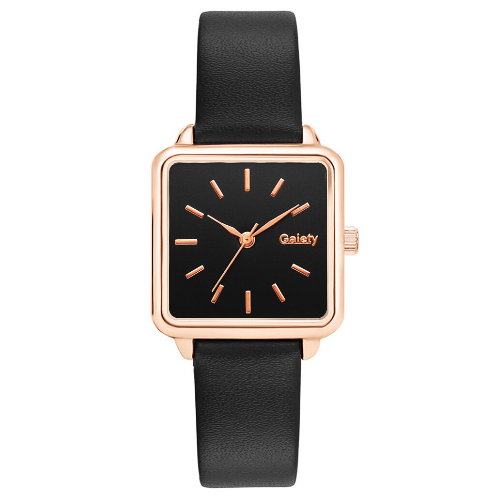 Christmas Gift Gaiety Brand Fashion Women Watch Simple Square Leather Band Bracelet Ladies Watches Quartz Wristwatch Female Clock Dropshipping