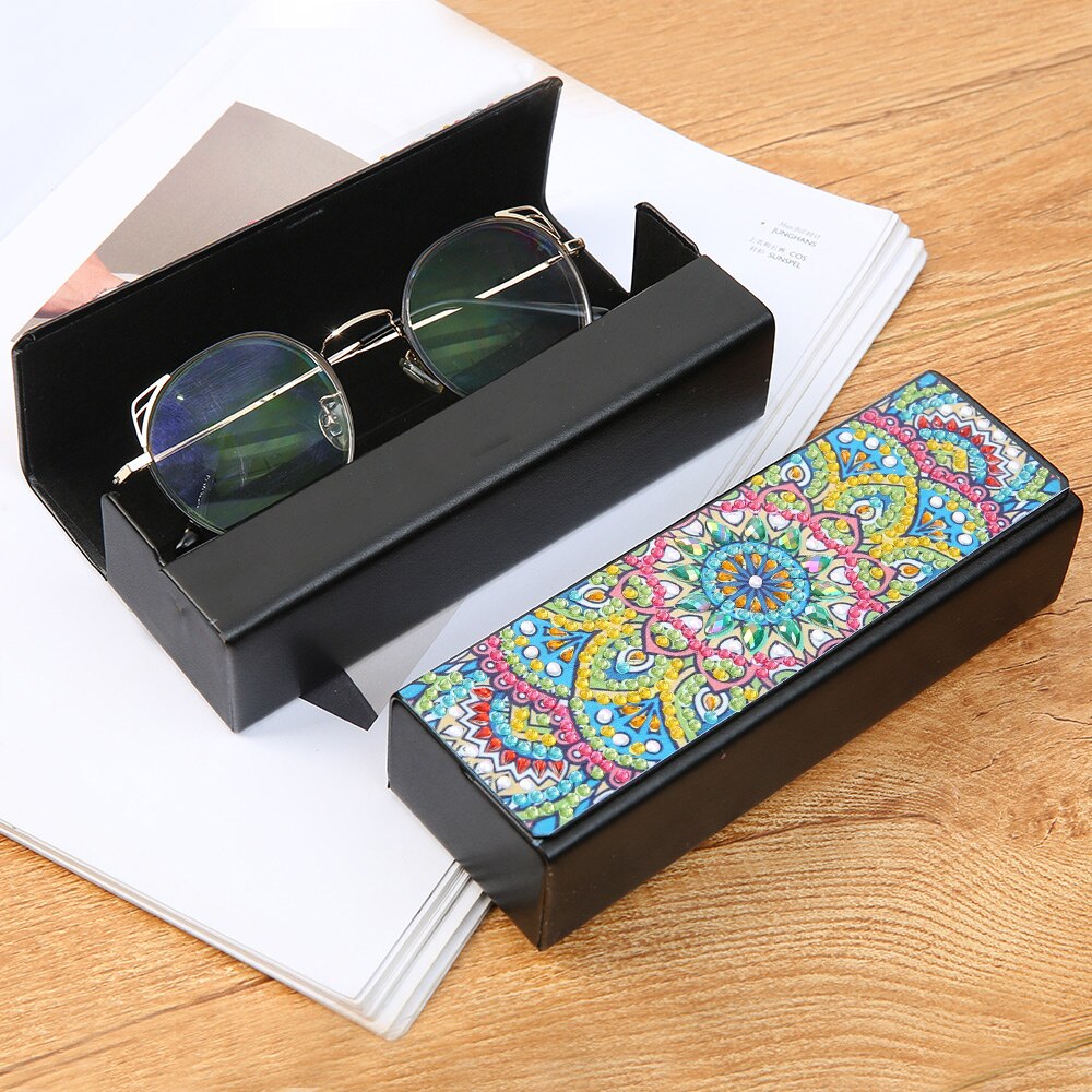 Sunglasses Case Diamond Painting DIY Glasses Storage Jewel Case Leather Eyewear Travel Protector Box