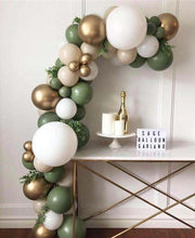 Load image into Gallery viewer, 52pcs Dusty Green Matte White Balloon Garland Chrome Gold Ballon for Wedding Birthday Baby Shower Christmas New Year Party Decor