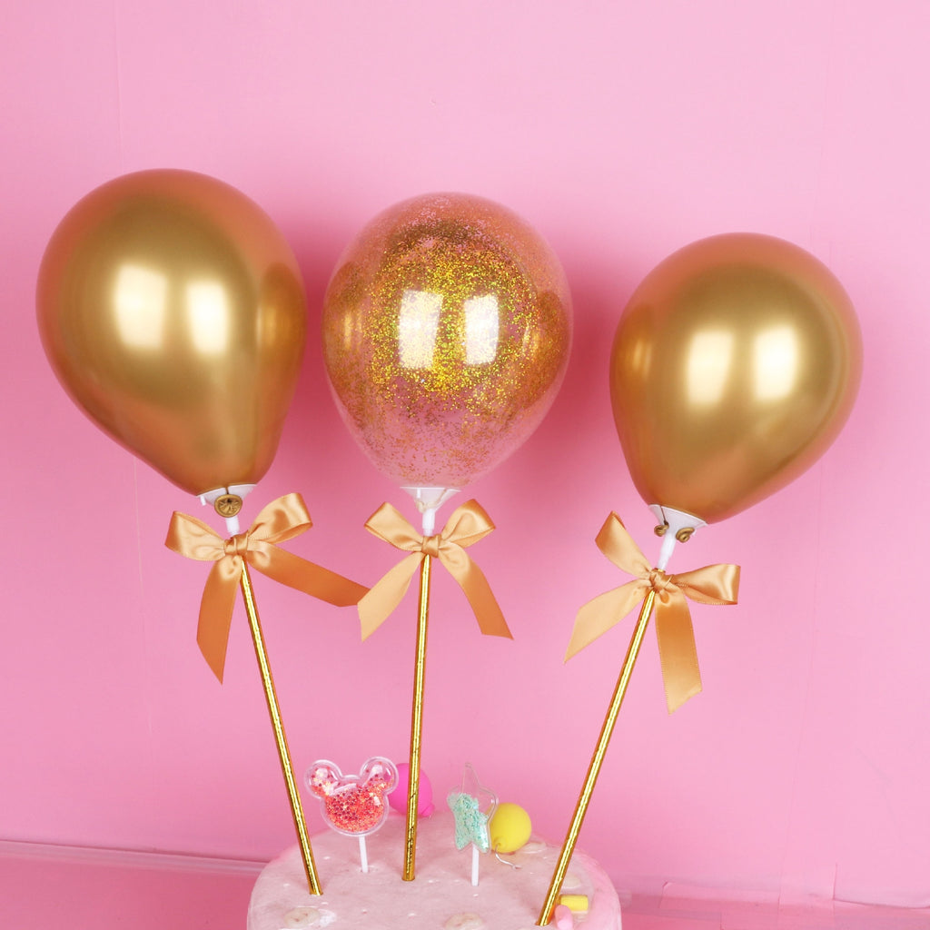 Creative Metal Rose Gold Balloon Cake Topper Happy Birthday Party Decor Kids Wedding Birthday Cake Decor Baby Shower One 1st