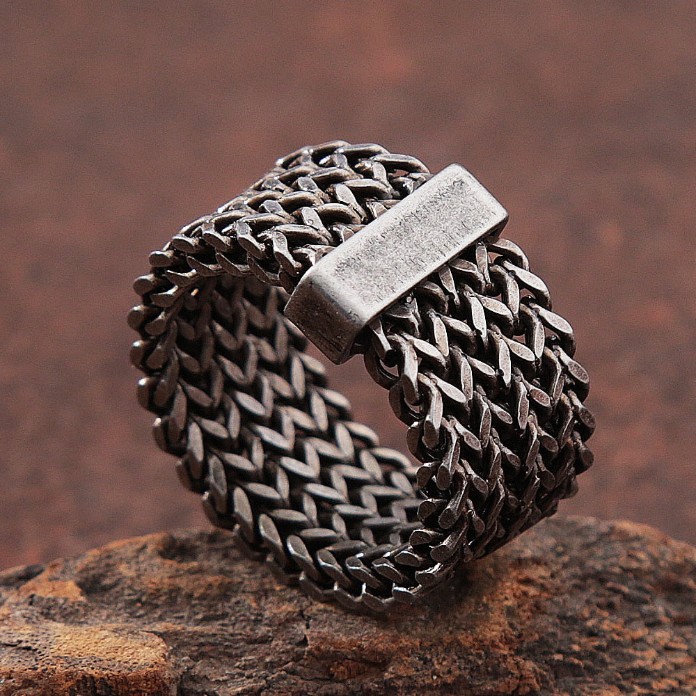 Skhek 2022 New Nordic Celtics Knot Ring For Men  Women Punk Hip Hop Fashion Stainless Steel Chain Ring Jewelry Anniversary Gift