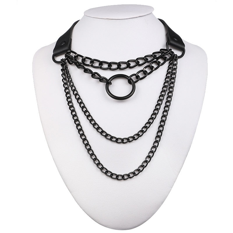 Egirl Choker Collar Lock Gothic Necklace Punk Goth Jewelry  Harajuku Style Black Chocker  Emo Grunge Aesthetic Accessories