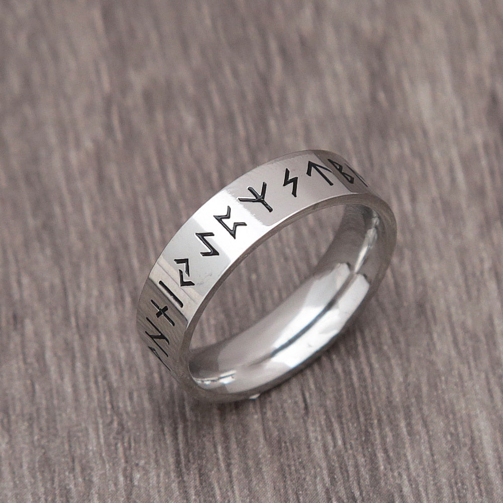 Skhek Vintage Viking Rune Ring Stainless Steel Nordic Odin Viking Ring For Men Women Couple Amulet Fashion Jewelry Gift Never Fading