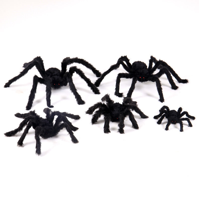 SKHEK 1 Pc 30Cm/50Cm/75Cm/125Cm/150Cm/200Cm Black Spider Halloween Decoration Haunted House Prop Indoor Outdoor Giant Decor