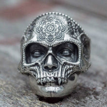 Load image into Gallery viewer, Skhek New Vintage Zinc Alloy Skull Silver Color Ring for Mens Halloween Skull Biker Ring Rock Roll Gothic Men Jewelry Accessories