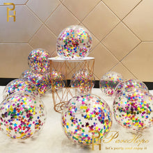 Load image into Gallery viewer, 10/20 Star Confetti Balloons Metallic Confetti Latex Transparent Ballon Baby Shower Birthday Party Wedding Decoration Ball Globo