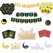 Load image into Gallery viewer, Happy Eid Ramadan New Year Islamic Muslim Festival Decoration Ramadan Supplies Eid Mubarak Decor Latex Balloons And Paper Banner