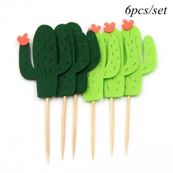 1Set Cactus Party Disposable Tableware Llama Balloons Napkin Green Plant Garland For Birthday Decoration Tropical Party Supplies