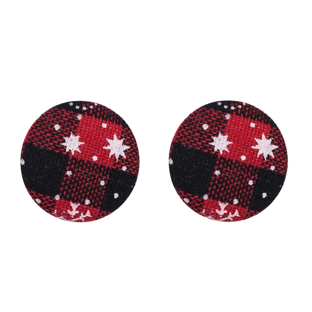 Christmas Gift Fashion Christmas Snowflake Circle Drop Earrings for Women Cotton Red Green Hollow Circle Drop Earrings Winter Christmas Jewelry