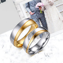 Load image into Gallery viewer, Personalized Name Promised Wedding Rings for Lover Couple Men Women Stainless Steel Engagement Party Gifts
