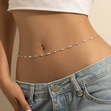 Load image into Gallery viewer, Sexy women in Europe and the cold wind ins small pearl waist chain cross-border trends geometric metal chain single body chains